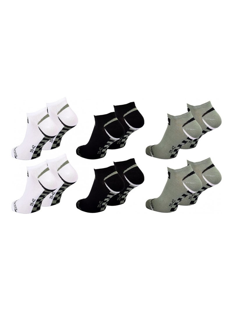 Meias QUIKSILVER SNEAKER - Pack de 6 Preto Verde Branco - Kiabi