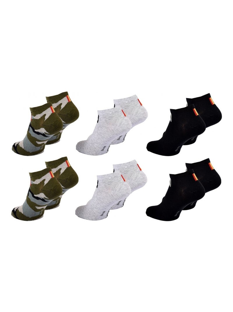 Meias QUIKSILVER SNEAKER - Pack de 6 Preto Verde-claro Branco - Kiabi