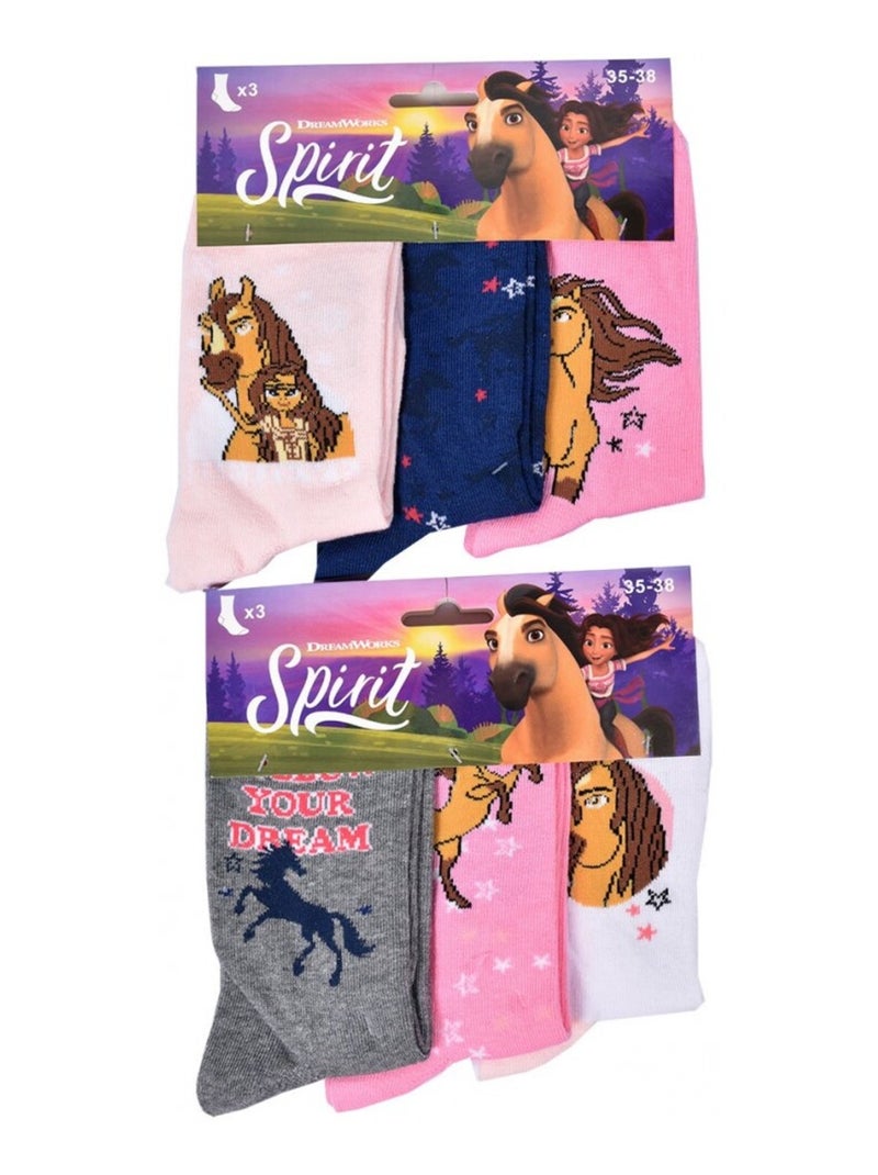 Meias Rapariga Licença PACK DE 12 PARES SPIRIT Branco Multicolor Cinza - Kiabi