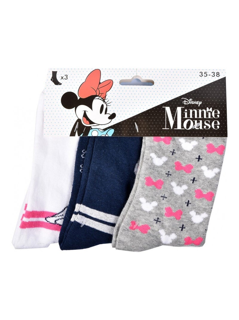 Meias Rapariga Licence PACK 12 PARES MINNIE Branco Multicolor Cinza - Kiabi