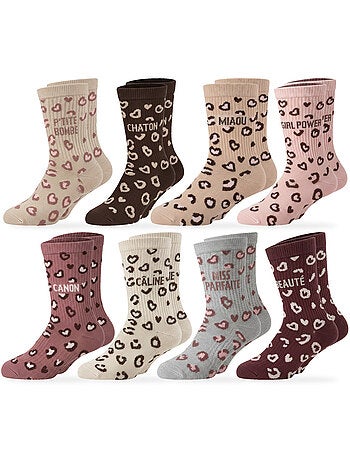 Meias rapariga padrão mensagem humorística ozabi pack de 8 pares