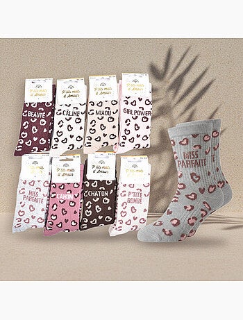 Meias rapariga padrão mensagem humorística ozabi pack de 8 pares