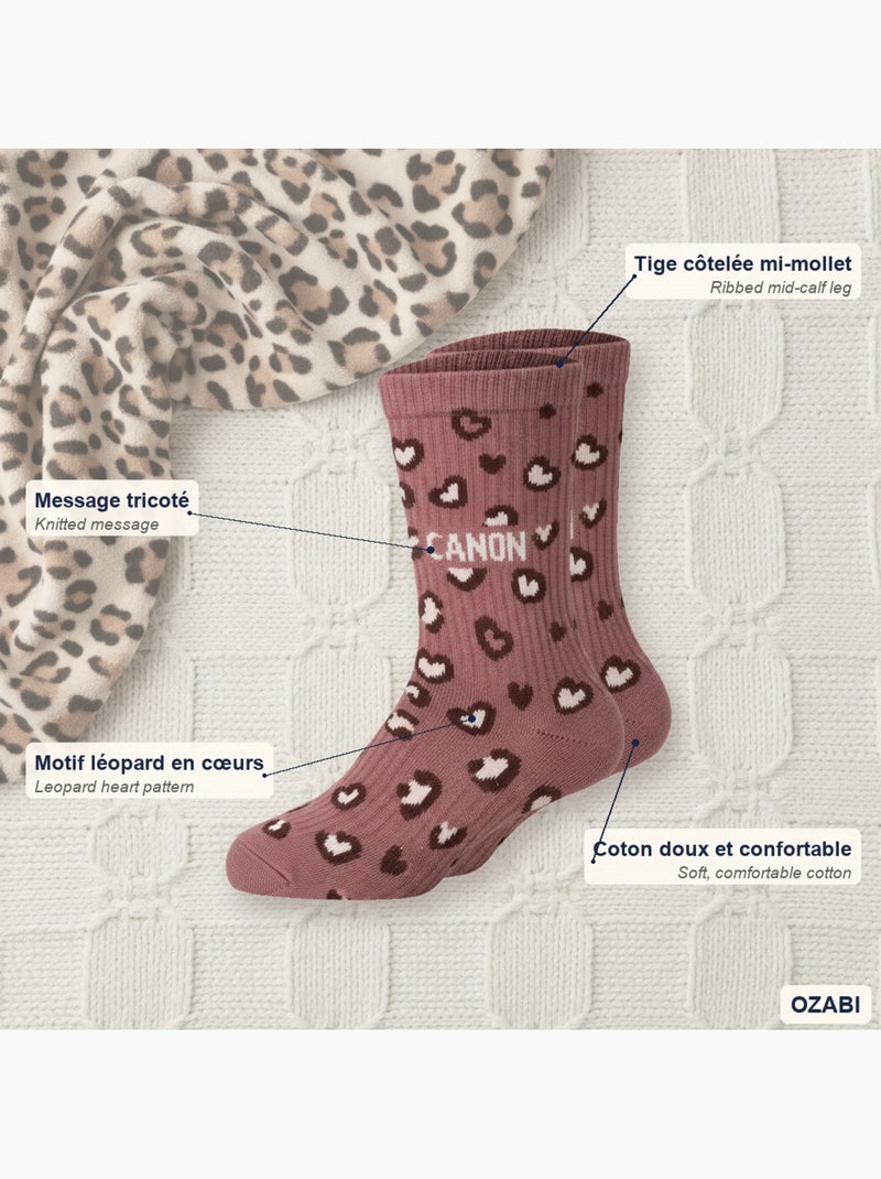 Meias rapariga padrão mensagem humorística ozabi pack de 8 pares Rosa/Multicolorido - Kiabi