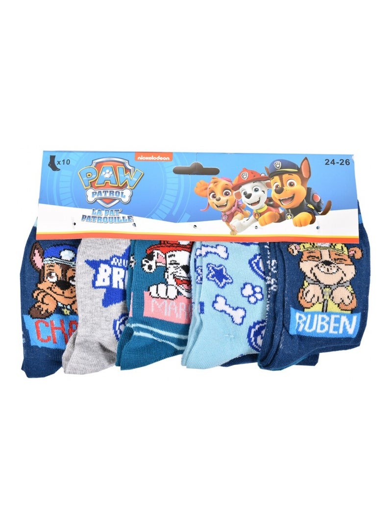 Meias Rapaz Licença PACK 12 PARES PAT PATRULHA Azul Multicolor Azul - Kiabi