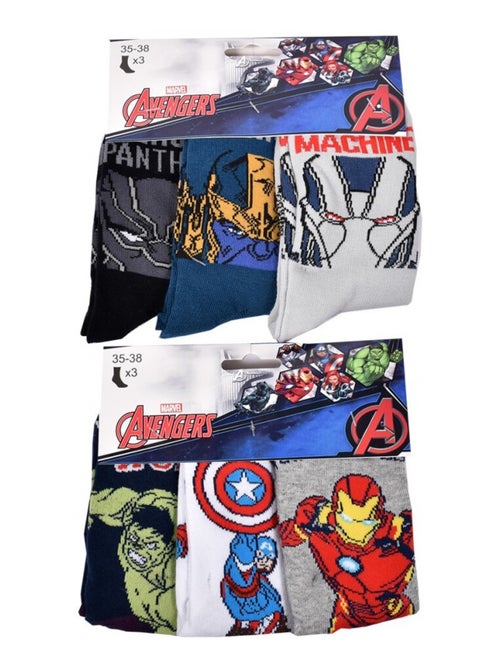 Meias Rapaz Licença PACK DE 12 PARES AVENGERS - Kiabi Meias Rapaz Licença PACK DE 12 PARES AVENGERS - Kiabi