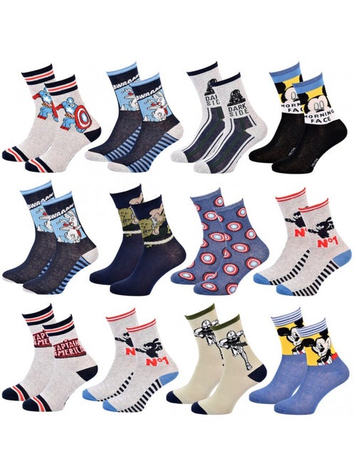 Meias Rapaz Licença PACK DE 12 PARES DISNEY CLASSIC - Kiabi Meias Rapaz Licença PACK DE 12 PARES DISNEY CLASSIC - Kiabi