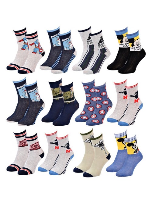 Meias Rapaz Licença PACK DE 12 PARES DISNEY CLASSIC - Kiabi Meias Rapaz Licença PACK DE 12 PARES DISNEY CLASSIC - Kiabi