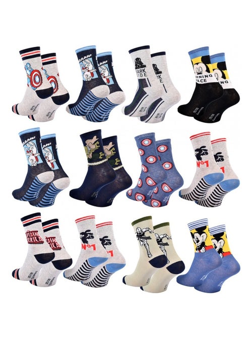Meias Rapaz Licença PACK DE 12 PARES DISNEY CLASSIC - Kiabi Meias Rapaz Licença PACK DE 12 PARES DISNEY CLASSIC - Kiabi