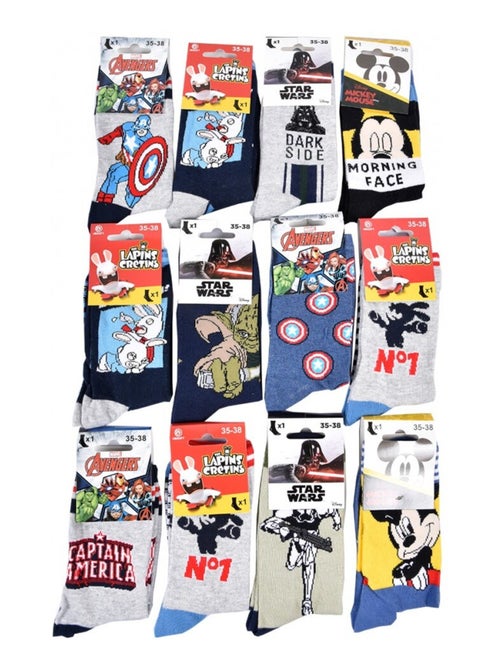 Meias Rapaz Licença PACK DE 12 PARES DISNEY CLASSIC - Kiabi Meias Rapaz Licença PACK DE 12 PARES DISNEY CLASSIC - Kiabi