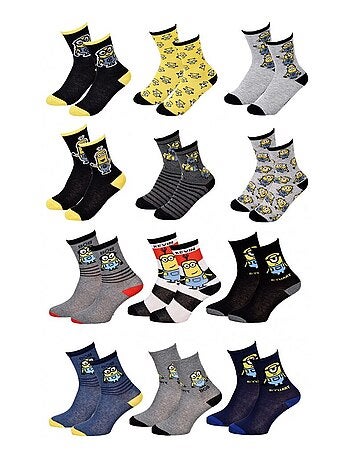 Meias Rapaz Licença PACK DE 12 PARES MINIONS
