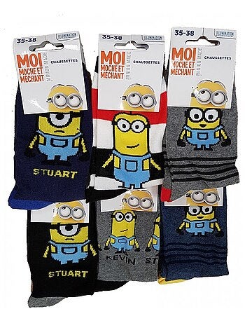 Meias Rapaz Licença PACK DE 12 PARES MINIONS