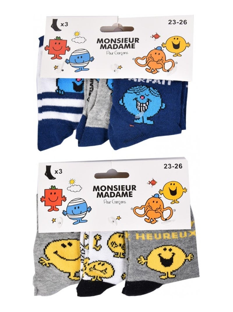 Meias Rapaz Licença PACK DE 12 PARES MONSIEUR MADAME Cinza-branco azul - Kiabi
