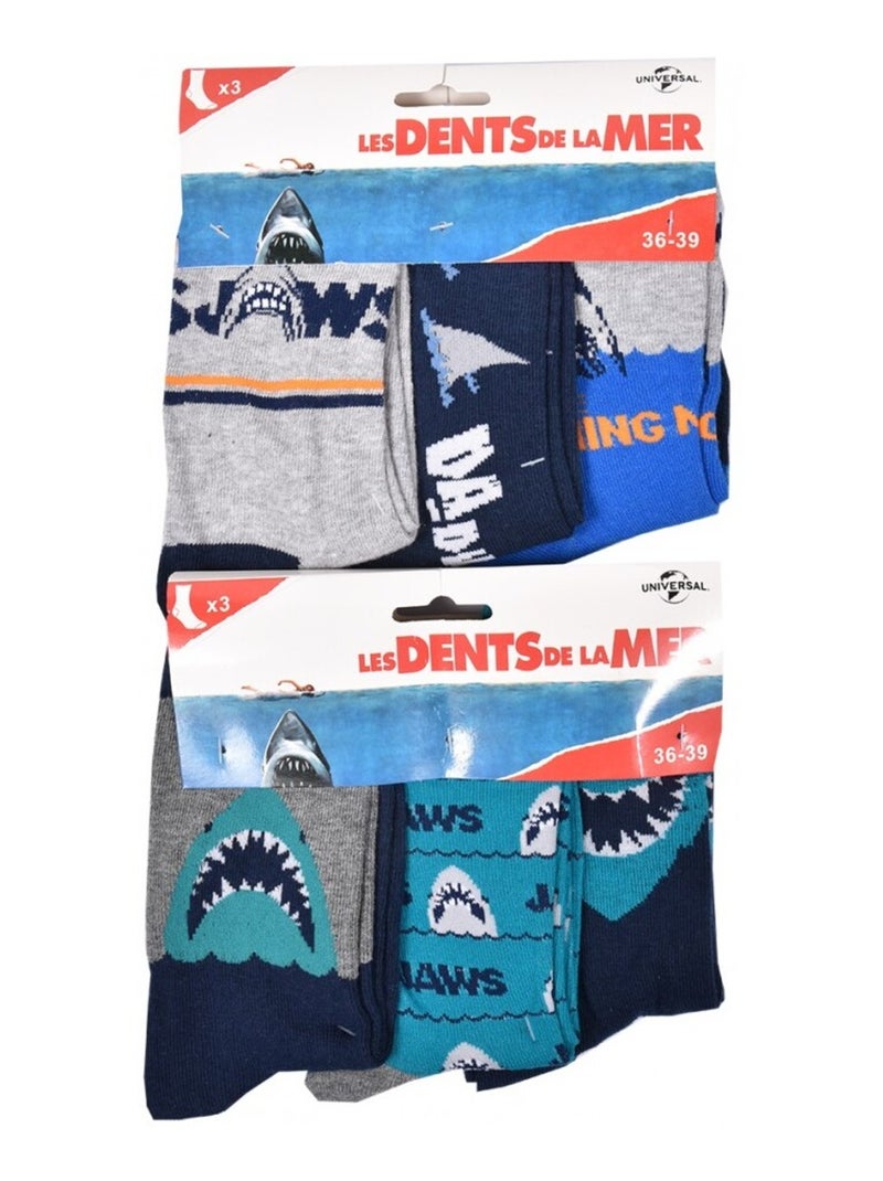 Meias Rapaz Licença PACK DE 12 PARES OS DENTES DO MAR Azul-cinza antracite Azul - Kiabi