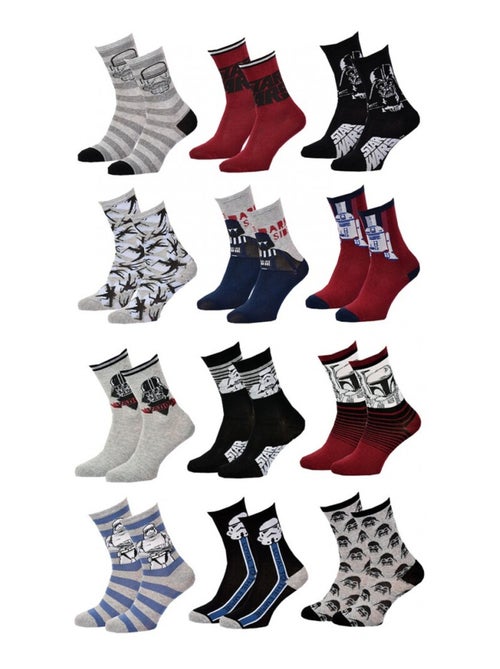 Meias Rapaz Licença PACK DE 12 PARES STAR WARS - Kiabi Meias Rapaz Licença PACK DE 12 PARES STAR WARS - Kiabi