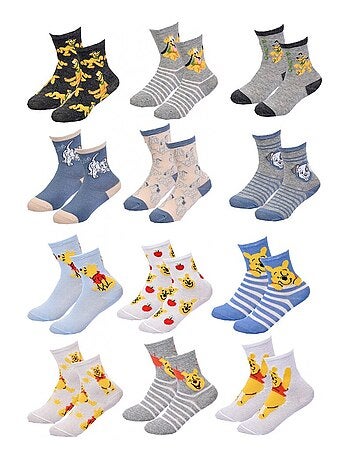 Meias Rapaz Licença PACK DE 12 PARES WINNIE L'OURSON