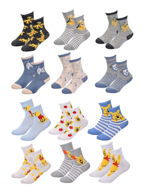 Meias Rapaz Licença PACK DE 12 PARES WINNIE L'OURSON - Kiabi Meias Rapaz Licença PACK DE 12 PARES WINNIE L'OURSON - Kiabi