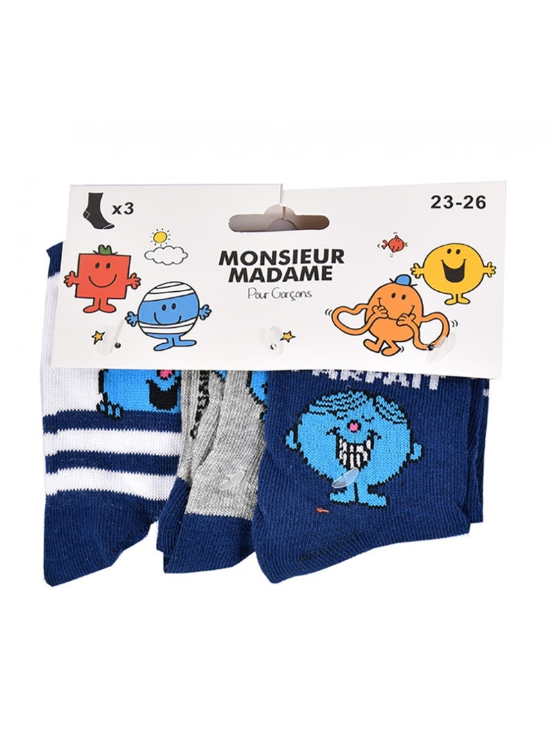 Meias Rapaz Licença PACK DE 3 PARES Azul Azul-céu Cinza - Kiabi