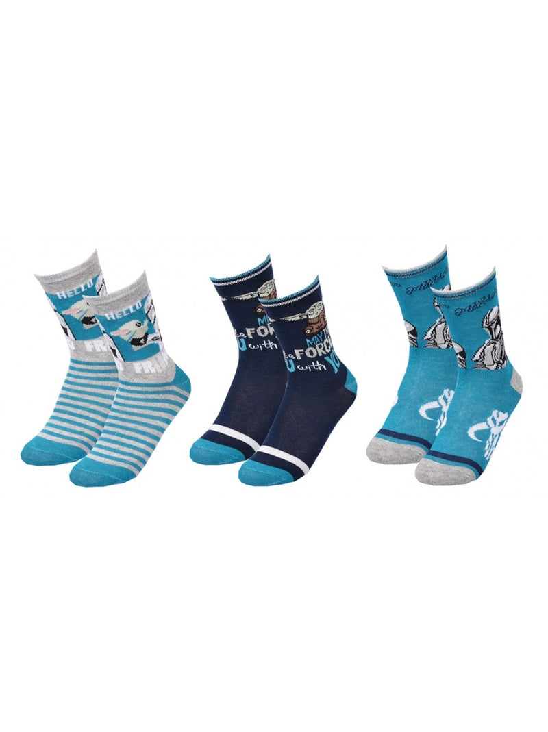 Meias Rapaz Licença PACK DE 3 PARES Azul Multicolor Cinza - Kiabi