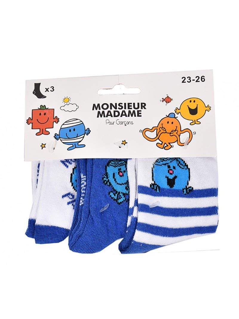 Meias Rapaz Licença PACK DE 3 PARES Branco Azul claro - Kiabi