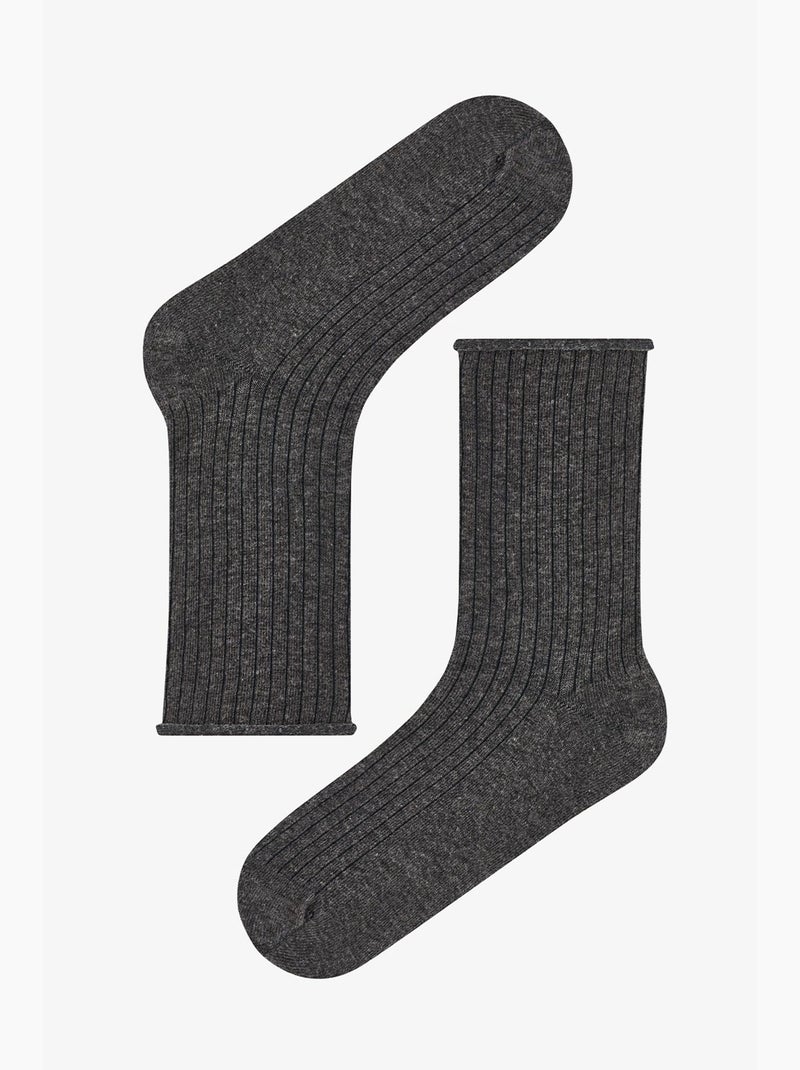 Meias relax caneladas, 2 pares penti Multicolorido - Kiabi
