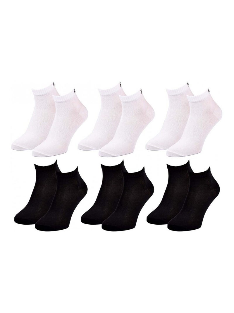 Meias roxy quarter - pack de 6 Branco Preto - Kiabi
