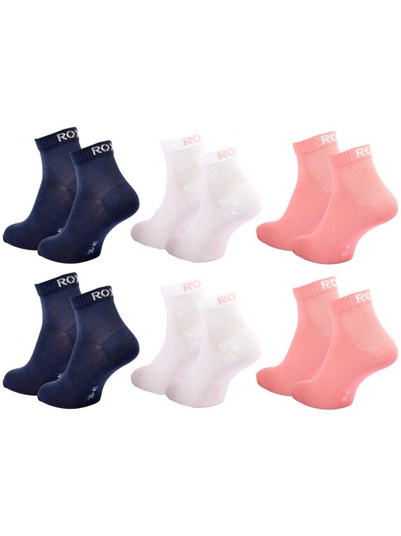 Meias roxy quarter - pack de 6 Multicolorido - Kiabi