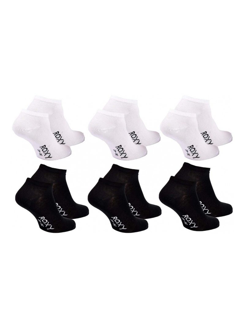 Meias ROXY SNEAKER - Pack de 6 Branco Preto - Kiabi