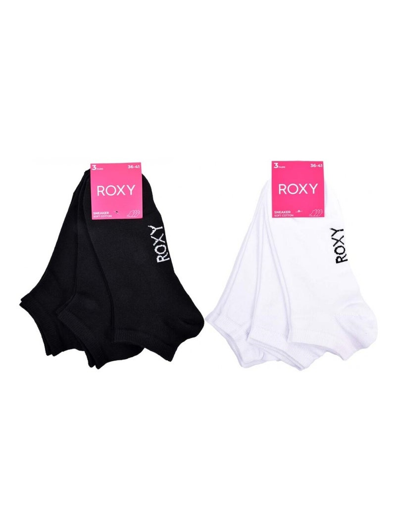 Meias ROXY SNEAKER - Pack de 6 Branco Preto - Kiabi