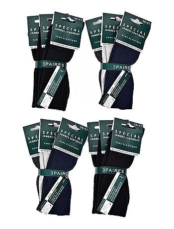 Meias sem elastico mulher Pernas sensíveis - Pack de 12