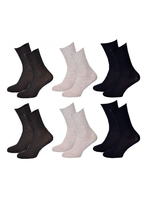 Meias sem elastico mulher Pernas sensíveis - Pack de 6 - Kiabi Meias sem elastico mulher Pernas sensíveis - Pack de 6 - Kiabi