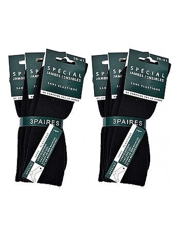 Meias sem elastico mulher Pernas sensíveis - Pack de 6