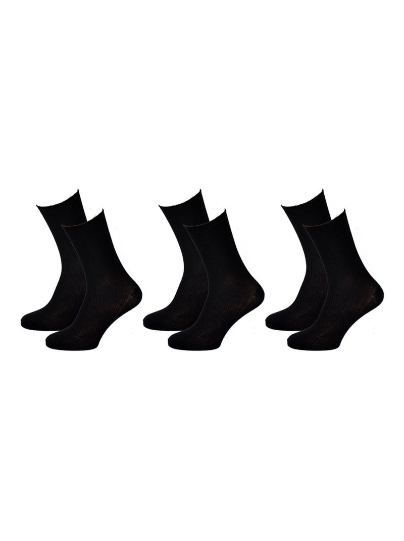Meias sem elastico mulher Pernas sensíveis - Pack de 6 Preto - Kiabi