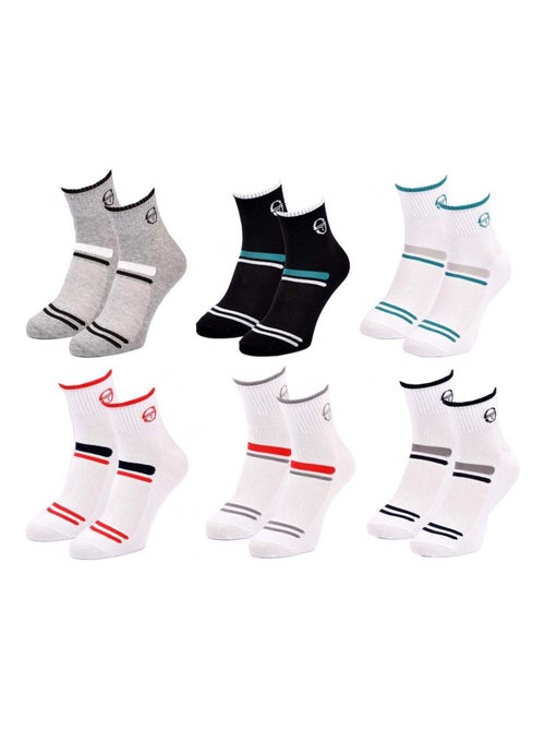 Meias sergio tacchini quarter - pack de 6 - Kiabi Meias sergio tacchini quarter - pack de 6 - Kiabi