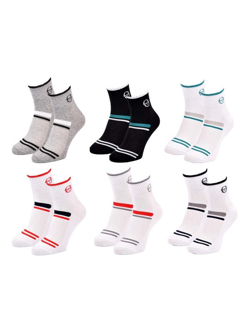 Meias sergio tacchini quarter - pack de 6 Multicolorido - Kiabi