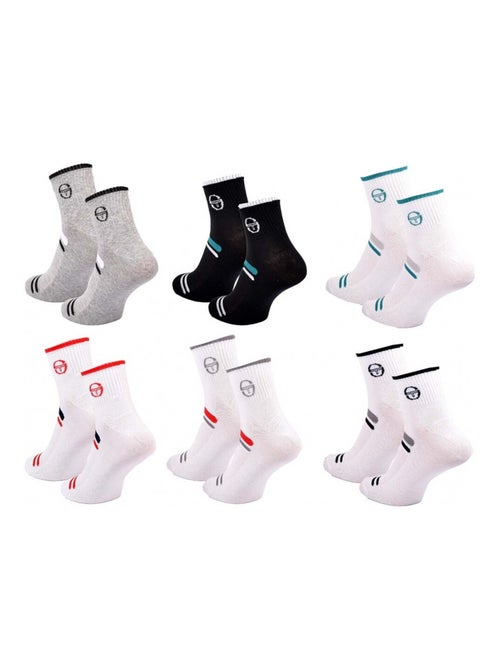 Meias sergio tacchini quarter - pack de 6 - Kiabi Meias sergio tacchini quarter - pack de 6 - Kiabi