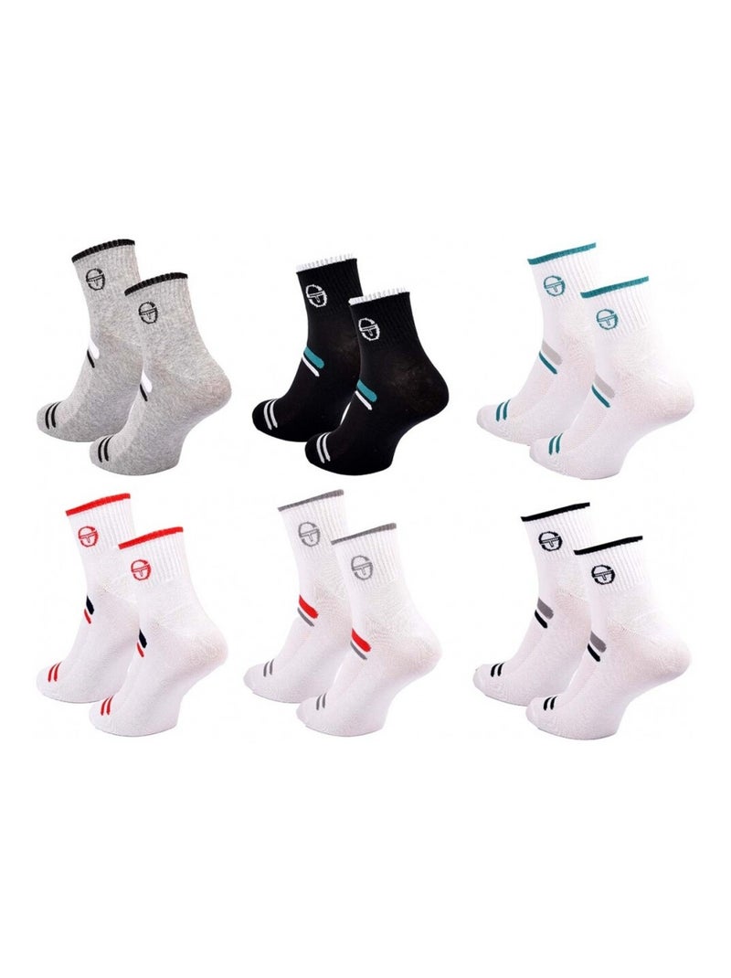 Meias sergio tacchini quarter - pack de 6 Multicolorido - Kiabi