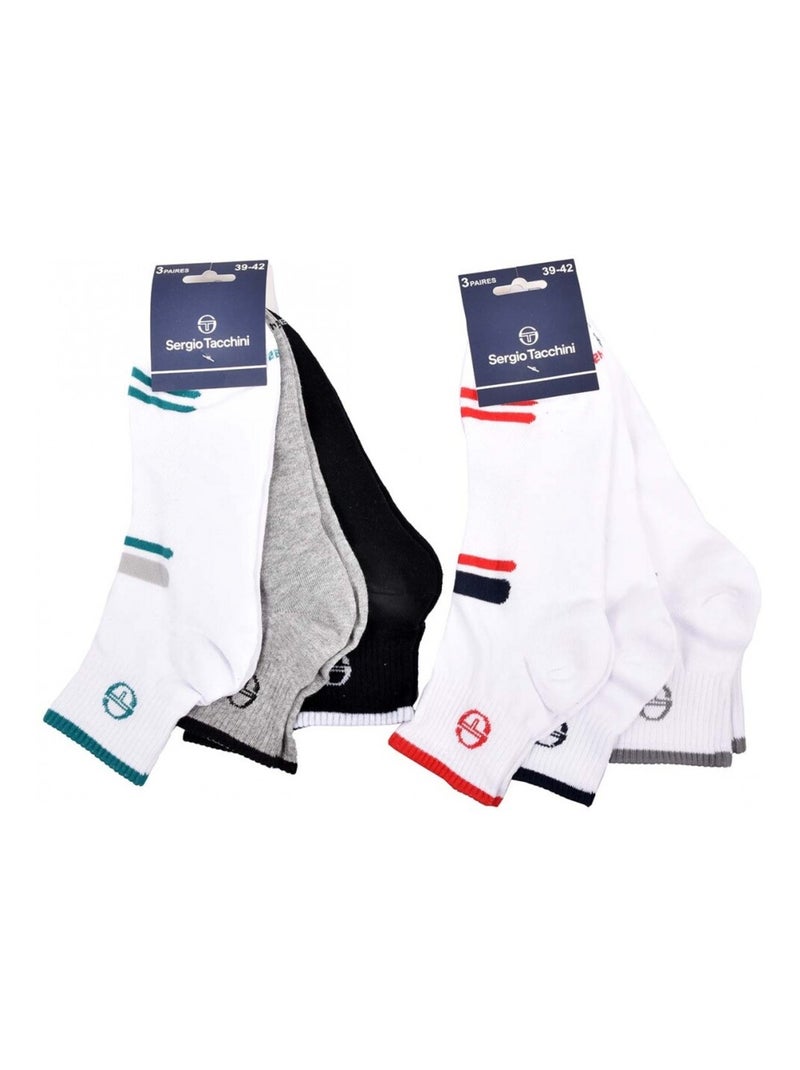 Meias sergio tacchini quarter - pack de 6 Multicolorido - Kiabi