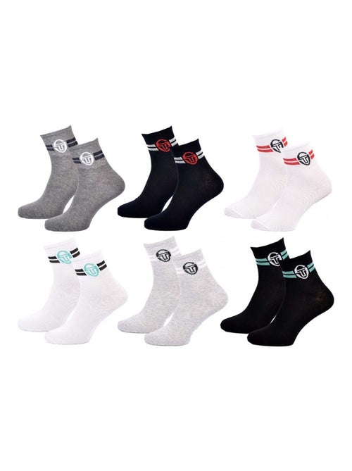 Meias SERGIO TACCHINI QUARTER - Pack de 6 - Kiabi Meias SERGIO TACCHINI QUARTER - Pack de 6 - Kiabi