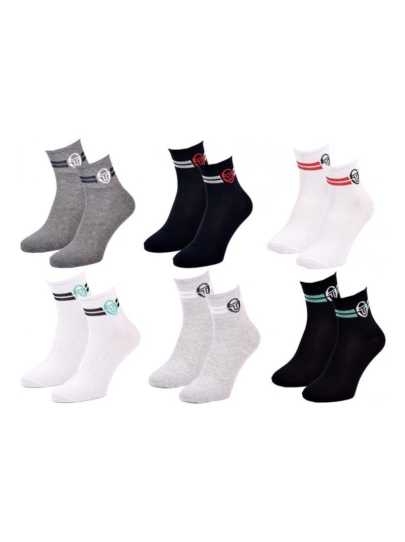 Meias SERGIO TACCHINI QUARTER - Pack de 6 Multicolorido - Kiabi