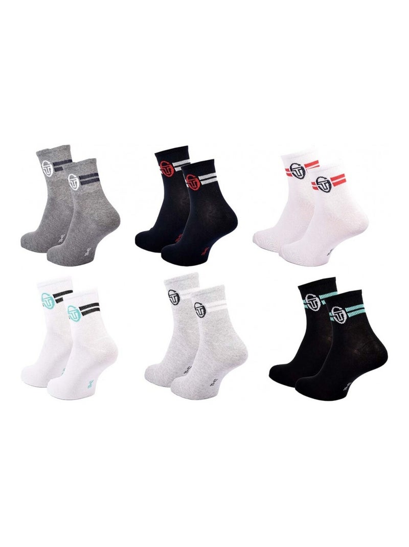 Meias SERGIO TACCHINI QUARTER - Pack de 6 Multicolorido - Kiabi