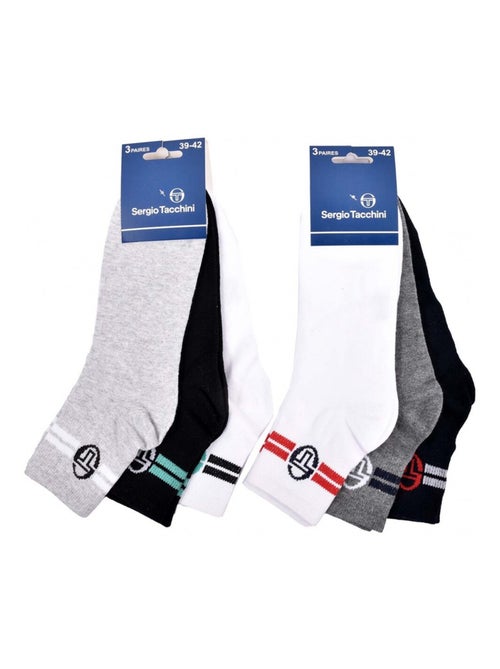 Meias SERGIO TACCHINI QUARTER - Pack de 6 - Kiabi Meias SERGIO TACCHINI QUARTER - Pack de 6 - Kiabi