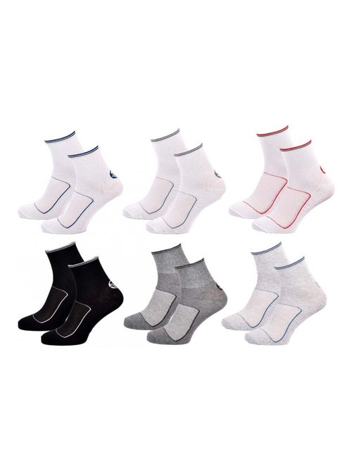 Meias SERGIO TACCHINI QUARTER - Pack de 6 - Kiabi Meias SERGIO TACCHINI QUARTER - Pack de 6 - Kiabi
