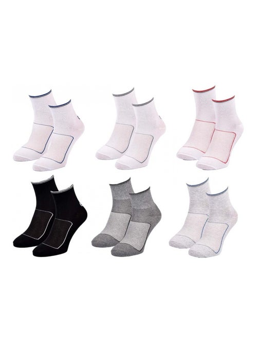 Meias SERGIO TACCHINI QUARTER - Pack de 6 - Kiabi Meias SERGIO TACCHINI QUARTER - Pack de 6 - Kiabi