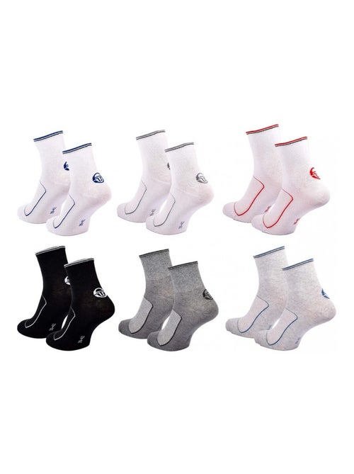 Meias SERGIO TACCHINI QUARTER - Pack de 6 - Kiabi Meias SERGIO TACCHINI QUARTER - Pack de 6 - Kiabi