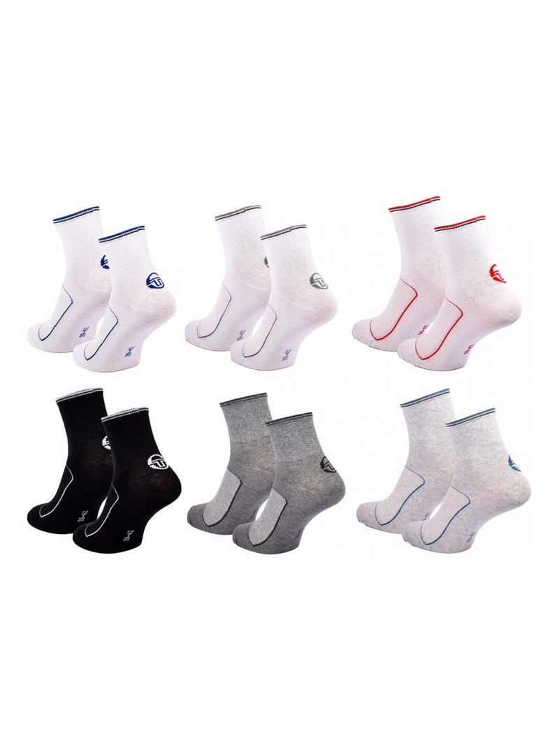 Meias SERGIO TACCHINI QUARTER - Pack de 6 Multicolorido - Kiabi