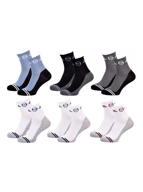 Meias SERGIO TACCHINI QUARTER - Pack de 6 - Kiabi Meias SERGIO TACCHINI QUARTER - Pack de 6 - Kiabi