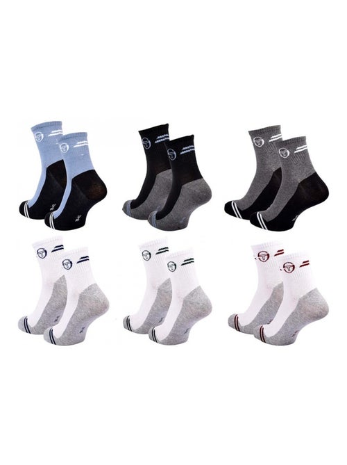Meias SERGIO TACCHINI QUARTER - Pack de 6 - Kiabi Meias SERGIO TACCHINI QUARTER - Pack de 6 - Kiabi