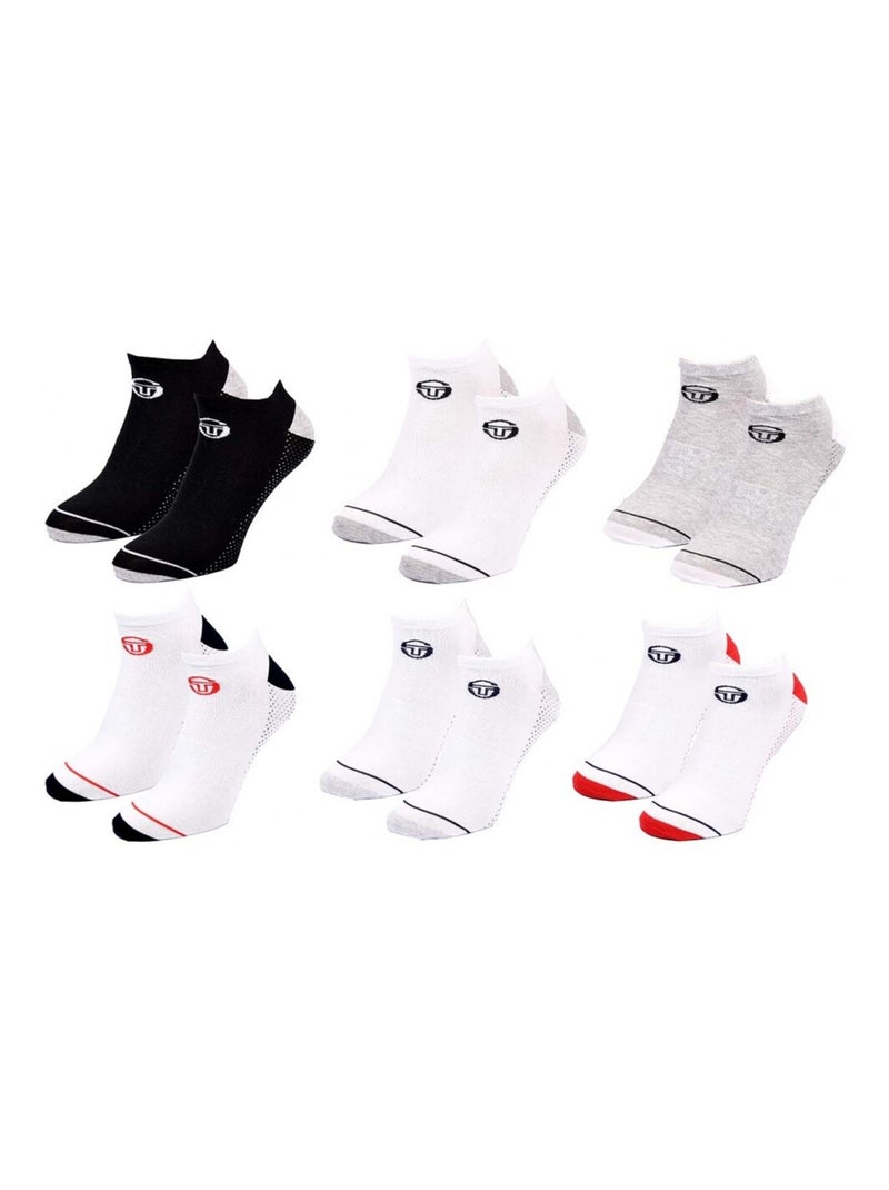 Meias sergio tacchini sneaker - pack de 6 Multicolorido - Kiabi