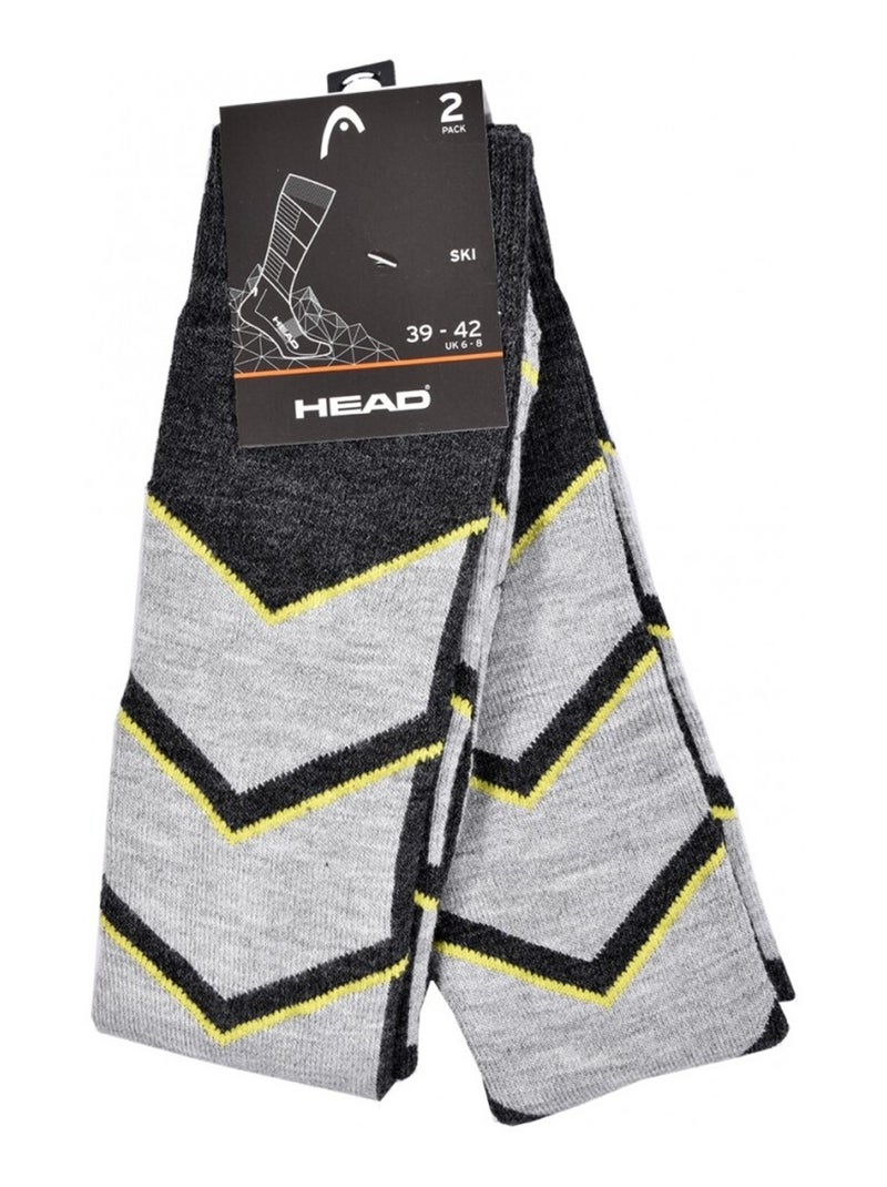 Meias SKI HEAD PERFORMANCE - Pack de 2 Cinza-amarelo cinza - Kiabi