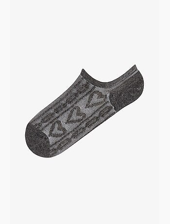 Meias sneaker em par de algodão jacquard espiral penti